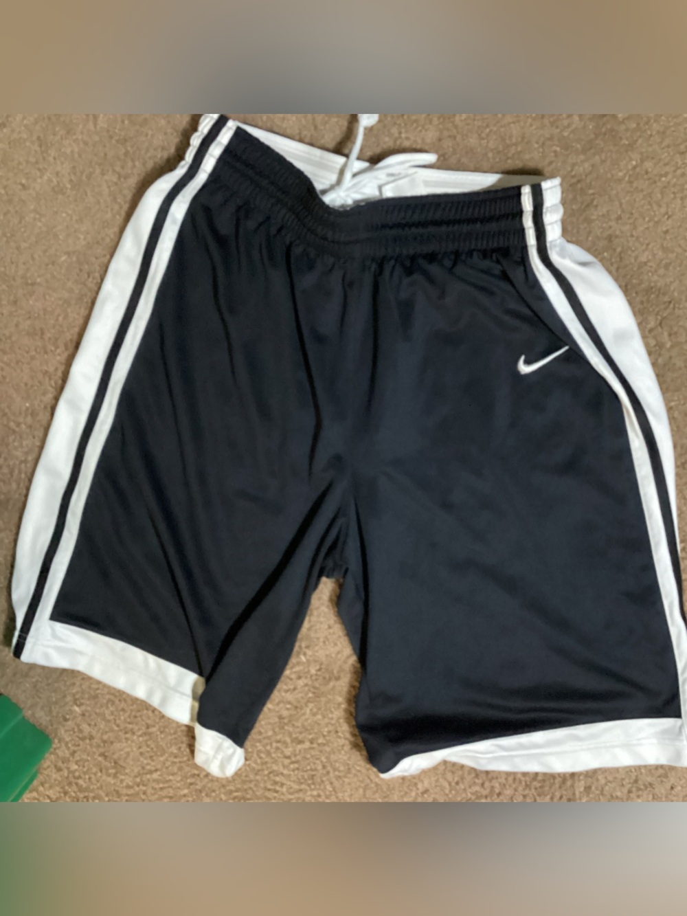 Nike Black and White Basketball Shorts with Side Panels